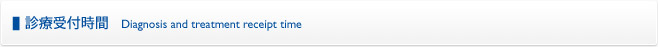 診療受付時間 Diagnosis and treatment receipt time